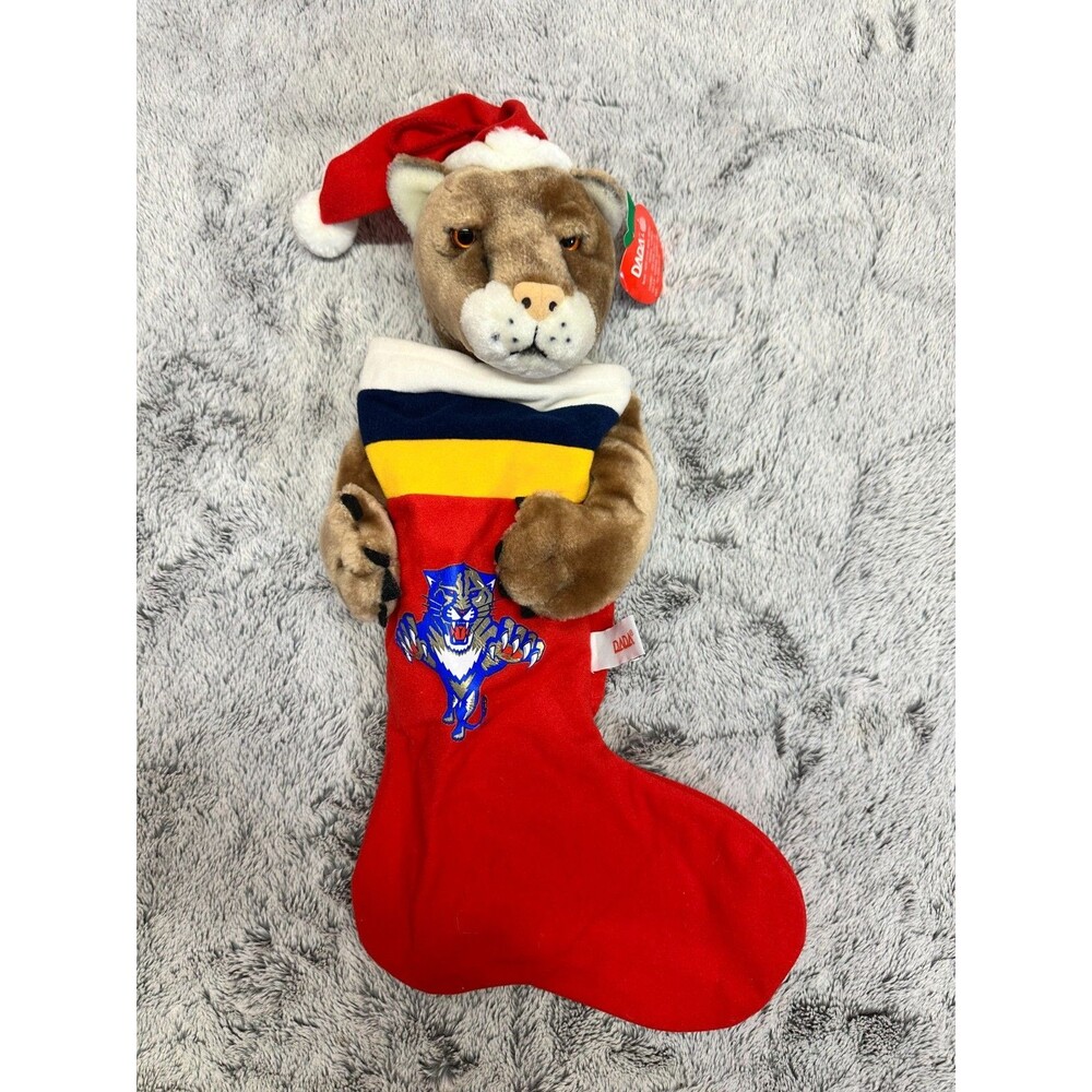 SAMPLE! Vintage 1997‎ Florida Panthers Stanley Christmas Stocking Plush DADA NFL